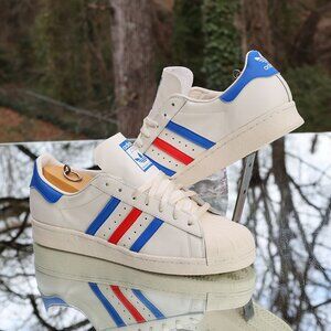 Adidas Superstar 82 Cloud White Blue Red